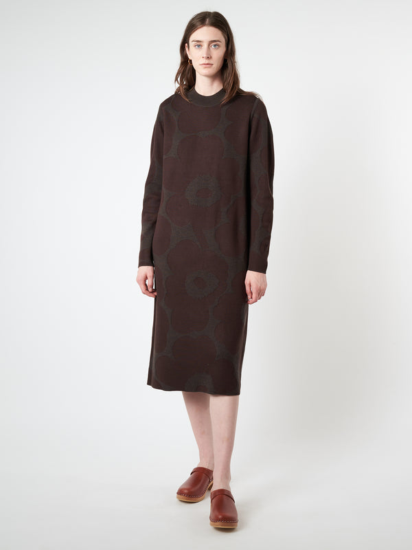 Marimekko - Karmiini Unikko Dress in Brown – gravitypope