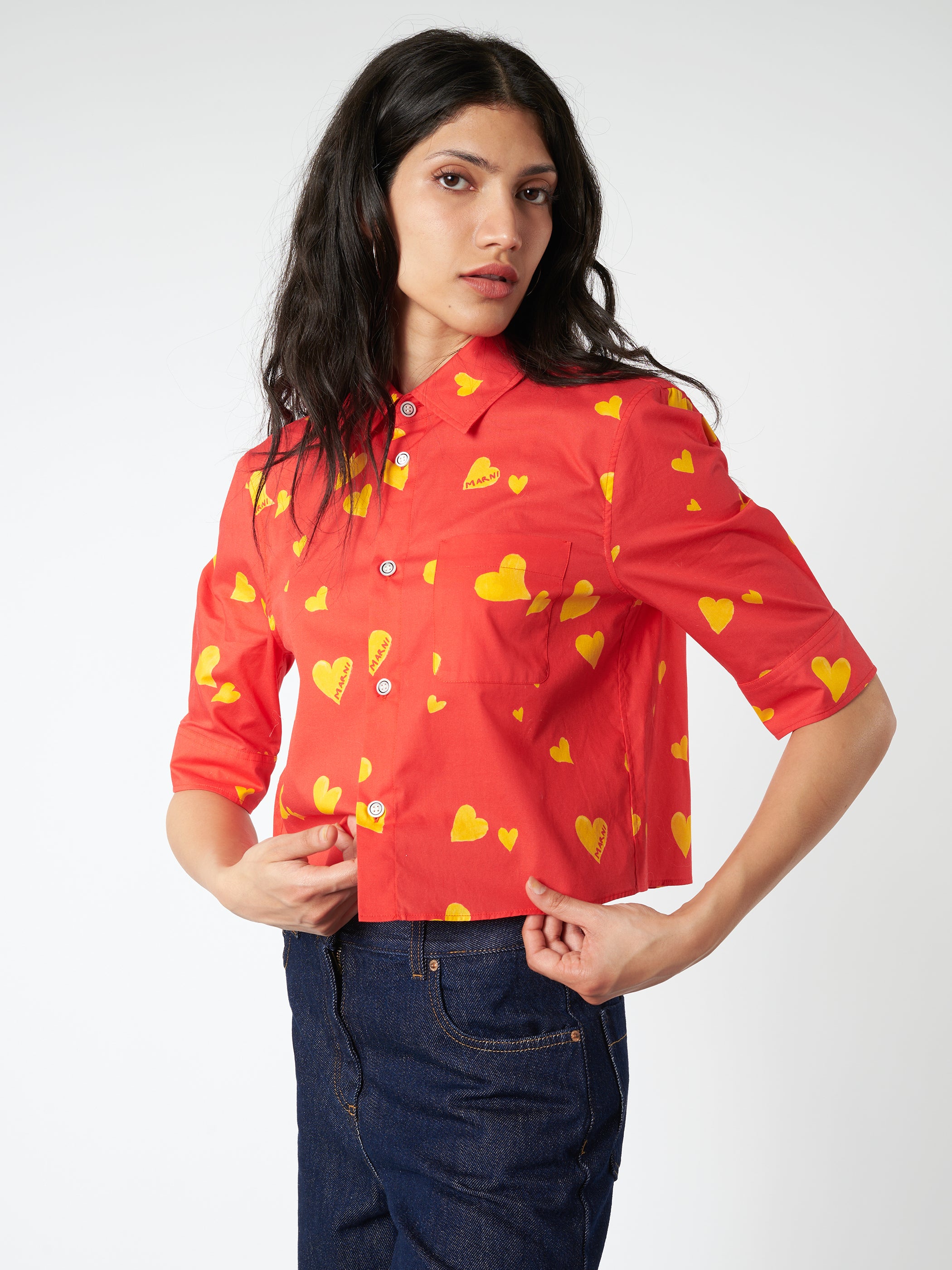 Cropped Poplin Shirt