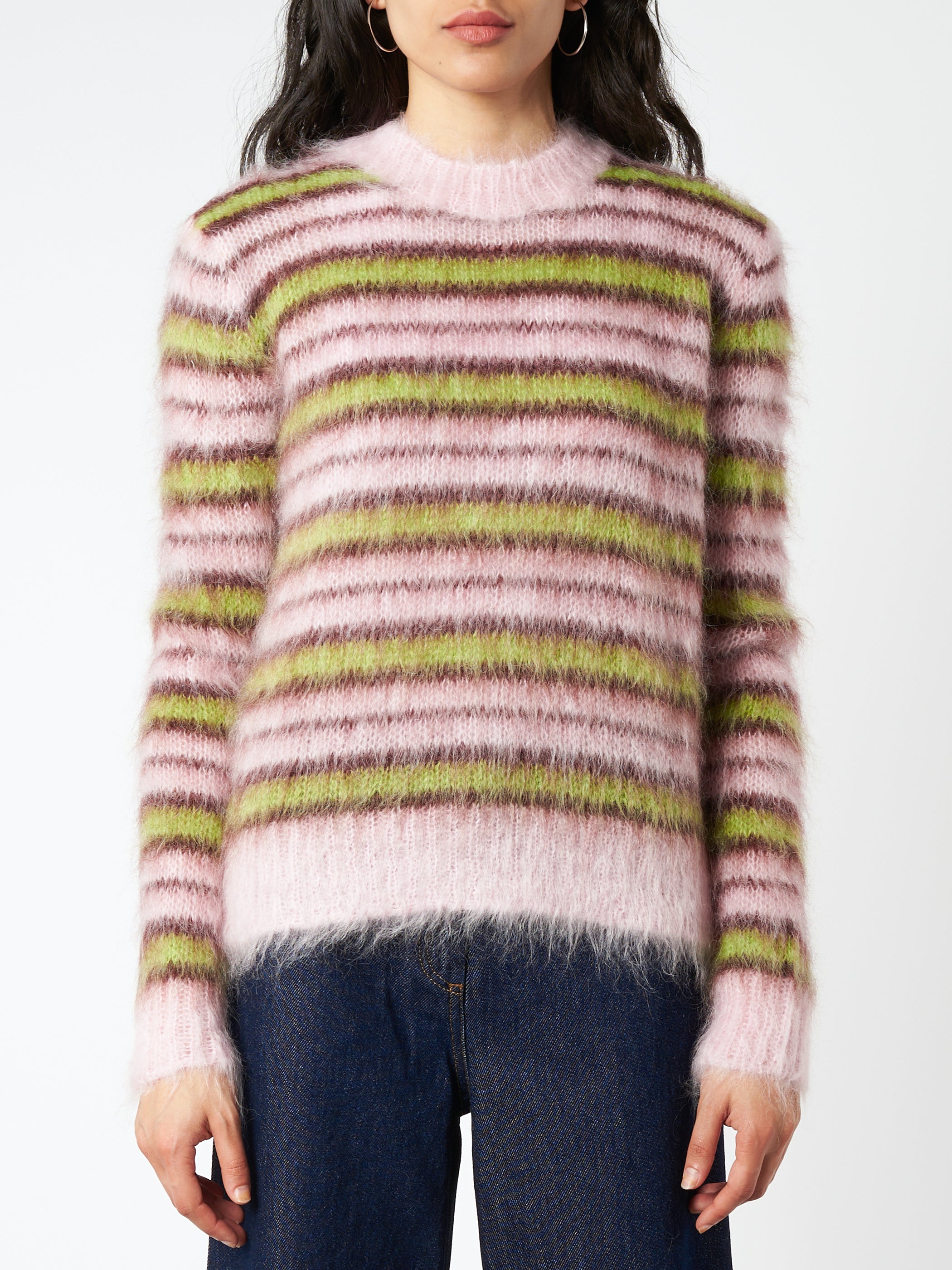 Marni - Striped Mohair and Wool Sweater in Quartz – gravitypope