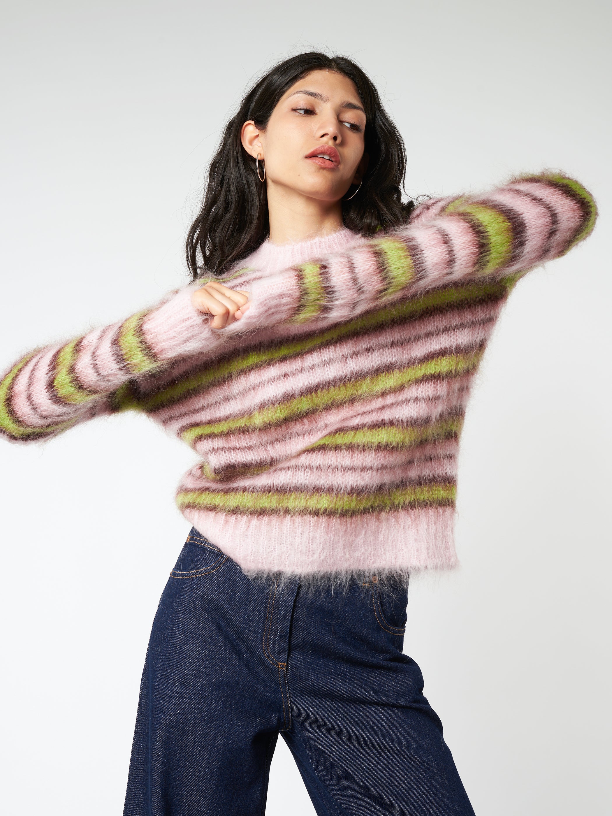 Marni - Striped Mohair and Wool Sweater in Quartz – gravitypope