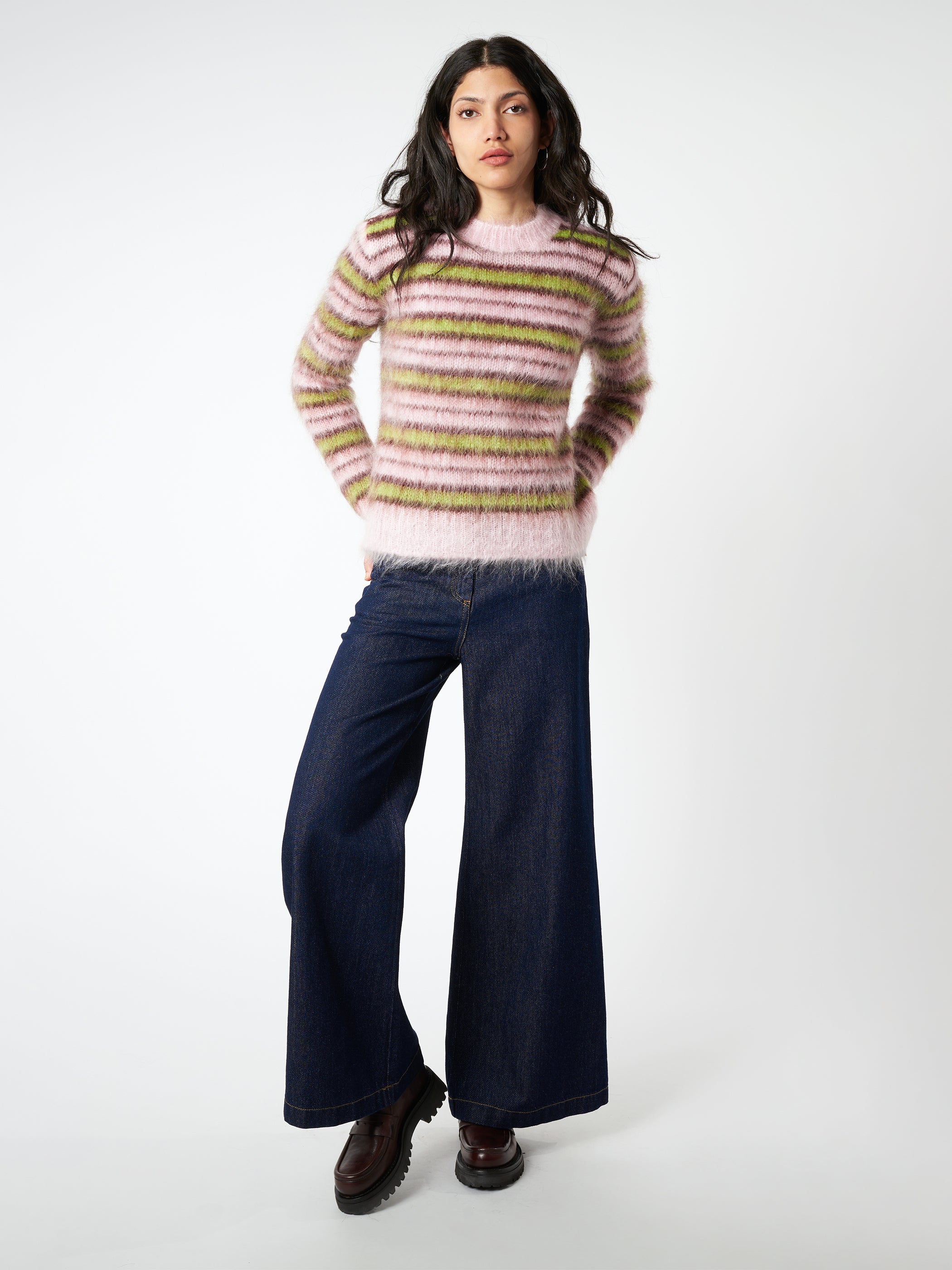 Striped Mohair And Wool Sweater