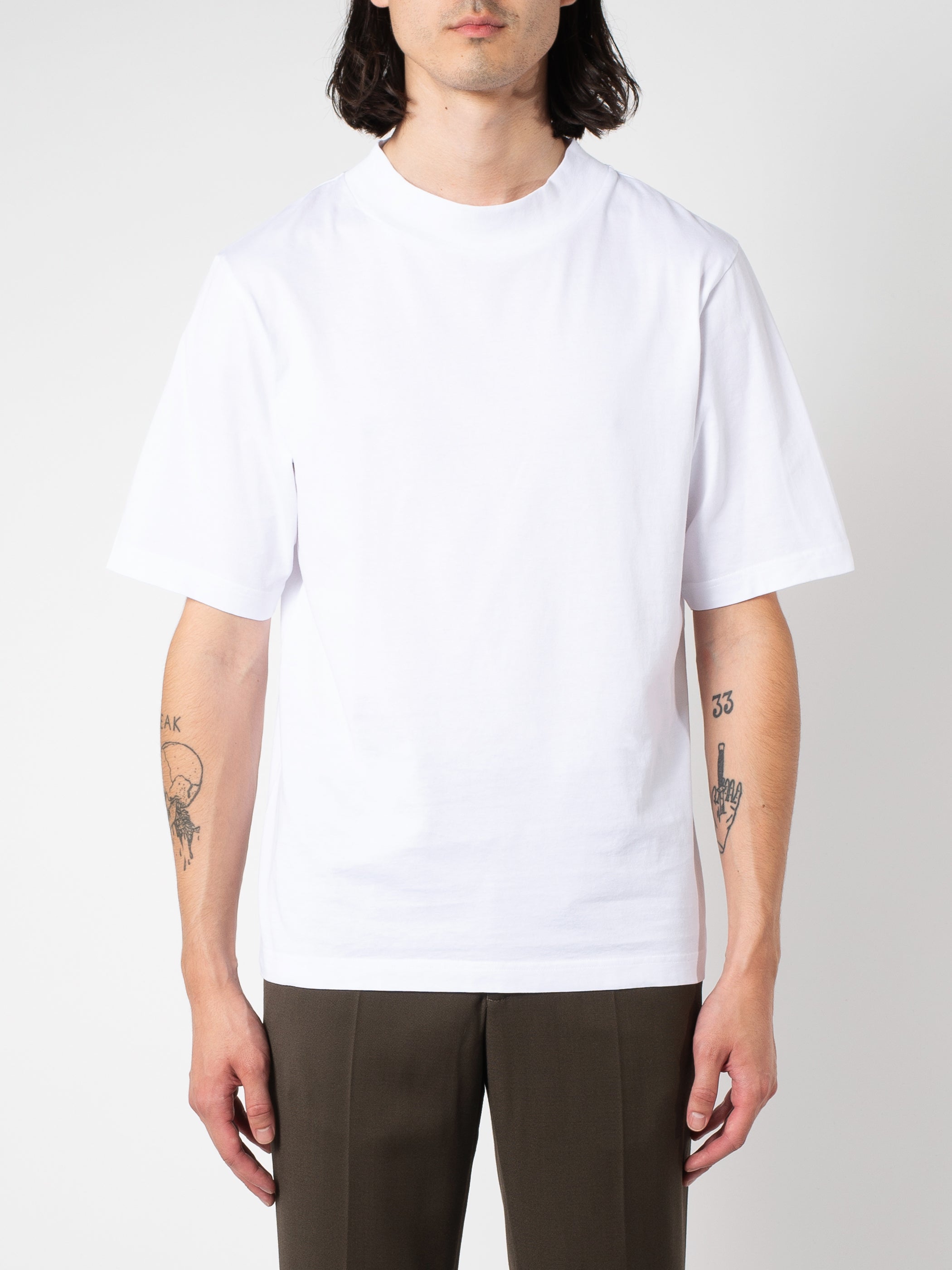 Acne Studios Crew Neck T Shirt in Optic White gravitypope