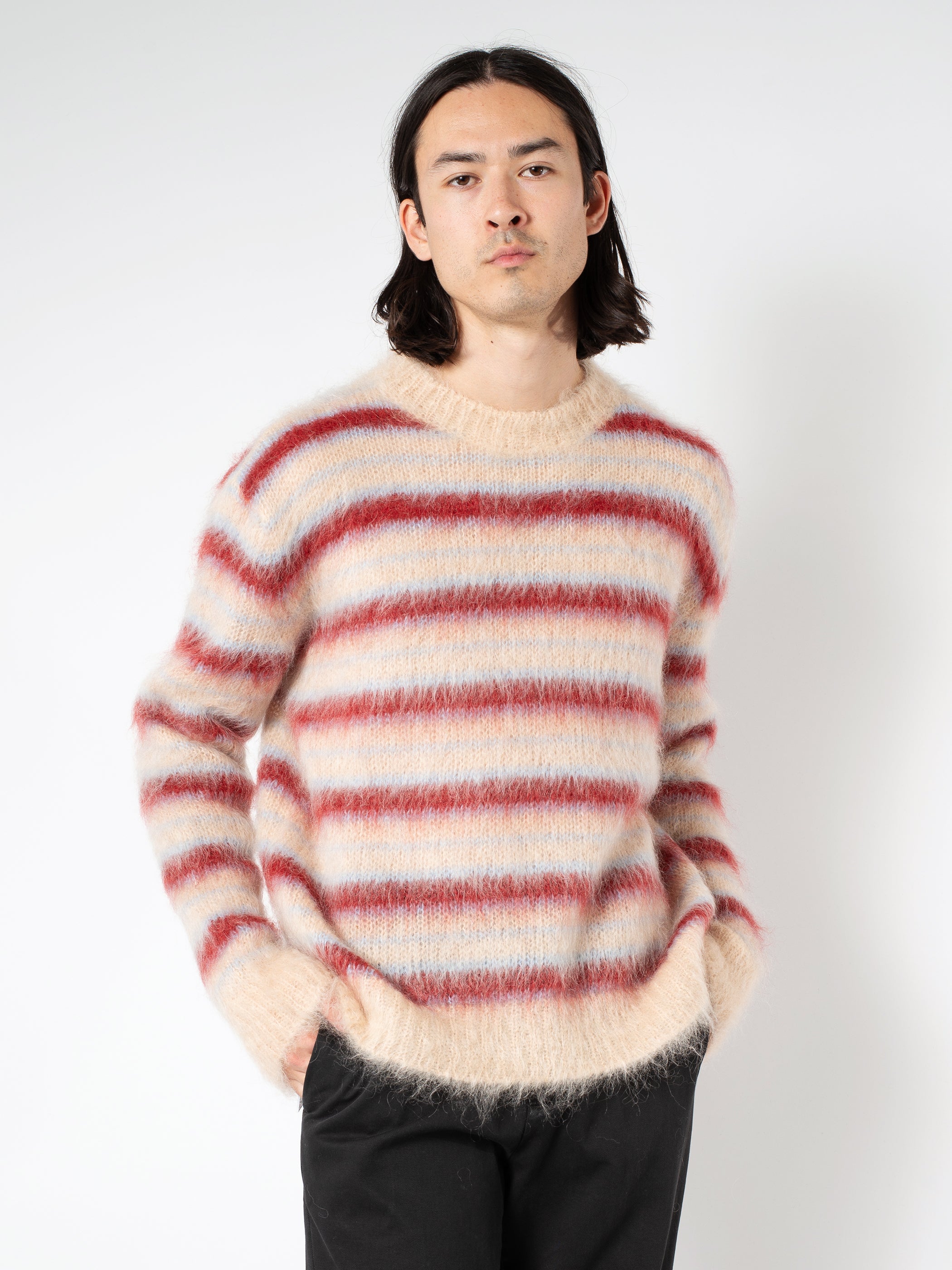 Marni - Striped Mohair Sweater in Tan – gravitypope