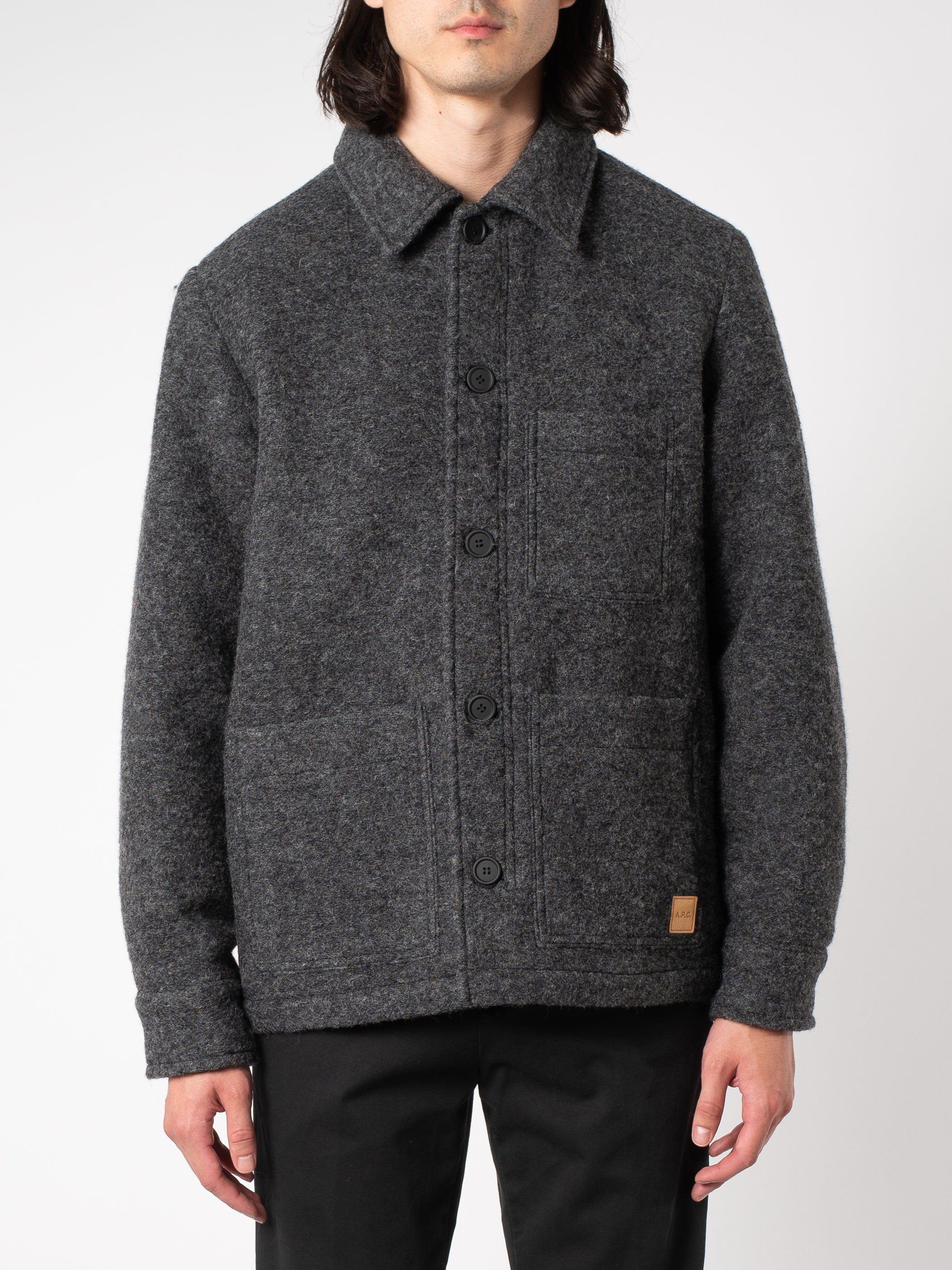 A.P.C. Emile Jacket in Heathered Grey gravitypope