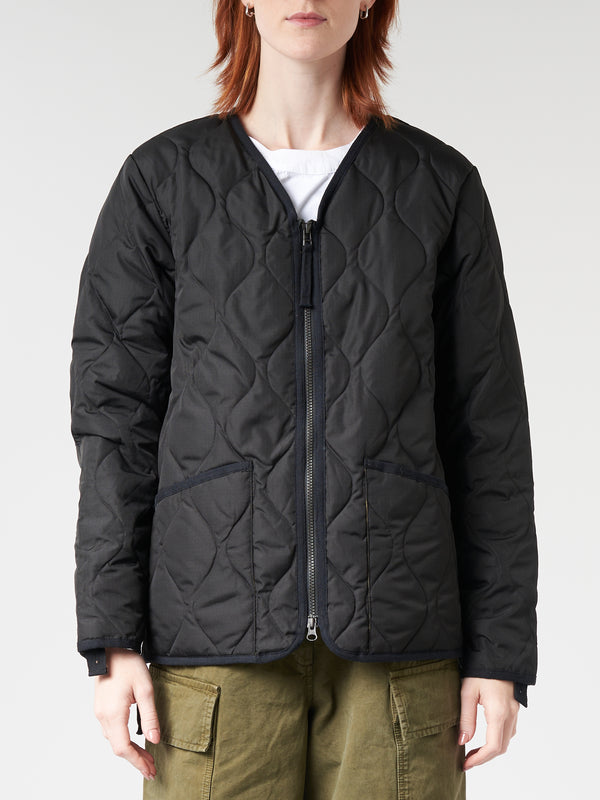 MILITARY ZIP V-NECK DOWN JACKET