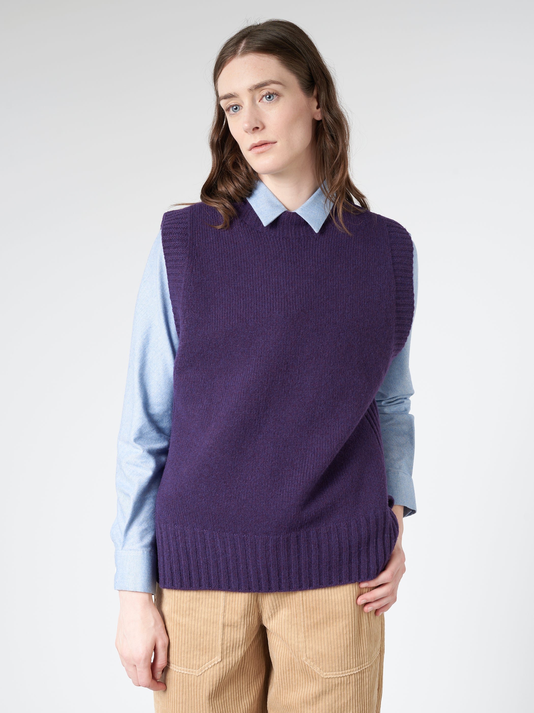 Purple sweater vest best sale