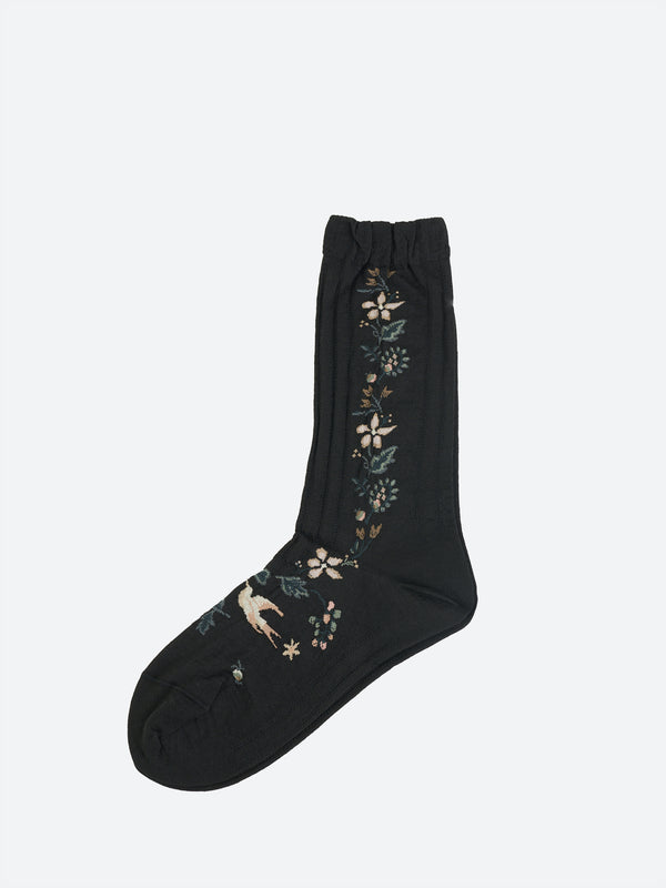 Antipast Peace Bird Crew Socks in Black gravitypope