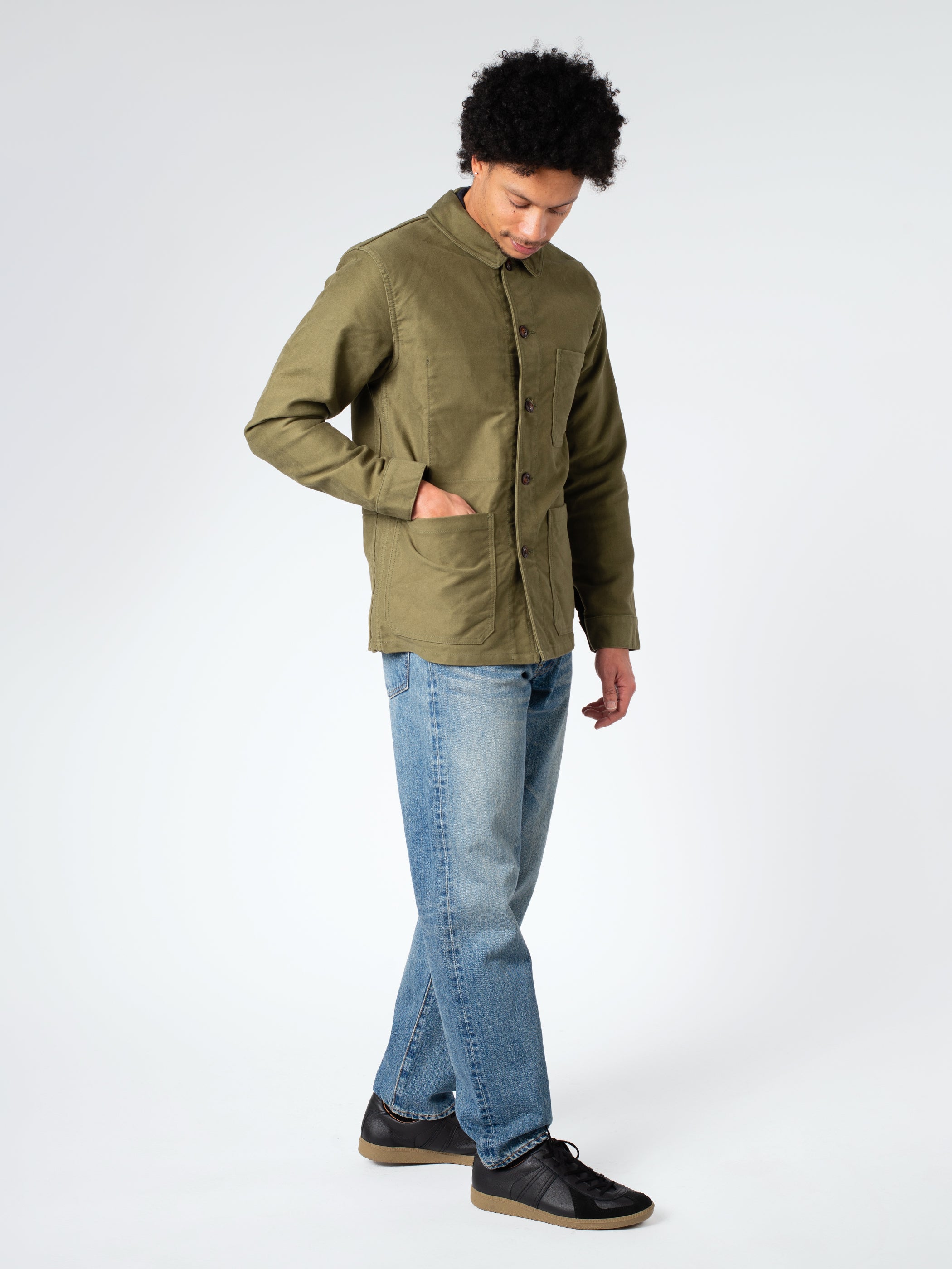 F.O.B. FACTORY - French Moleskin Jacket in Olive – gravitypope