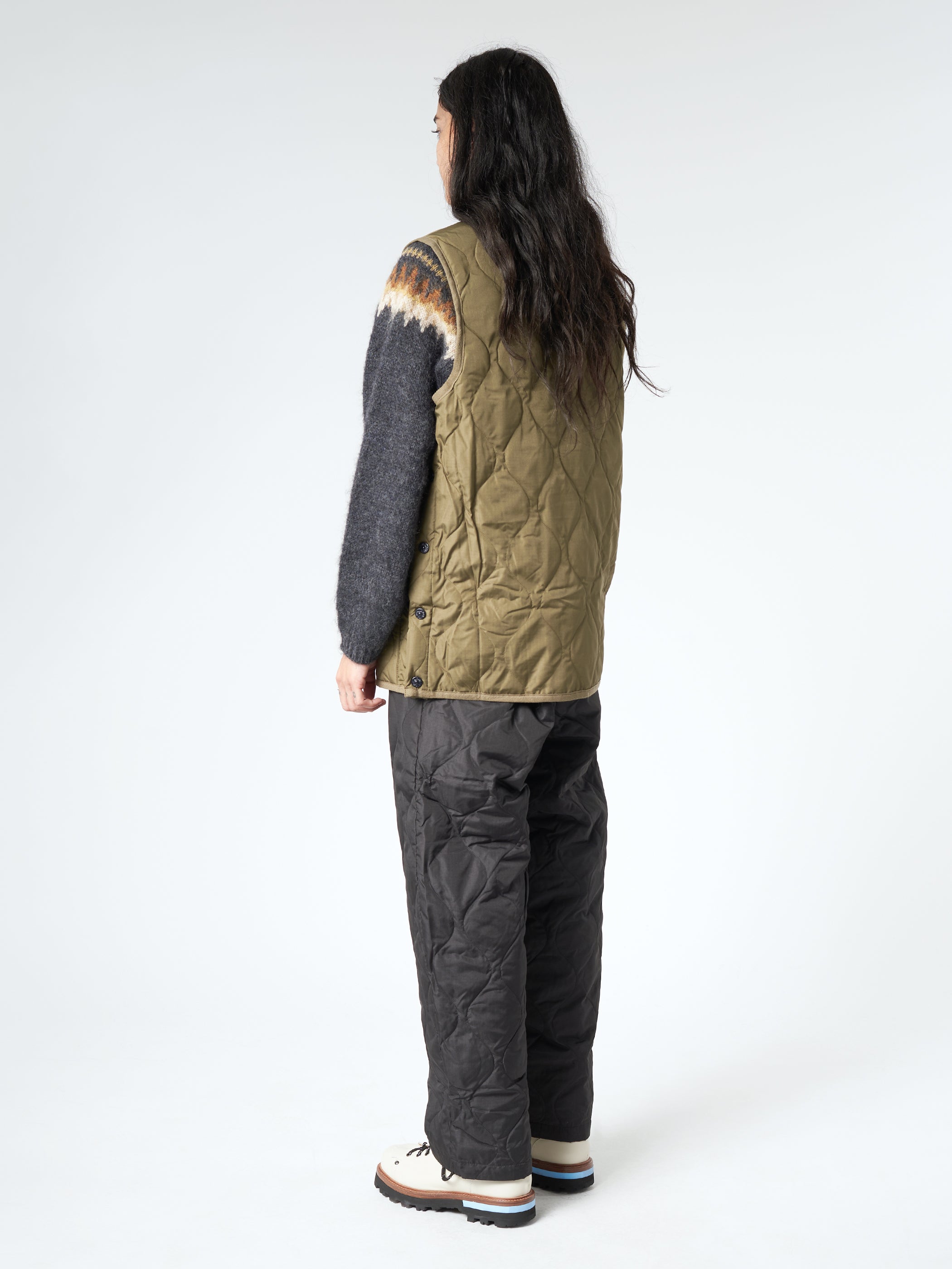 Military Crew Neck Down Vest