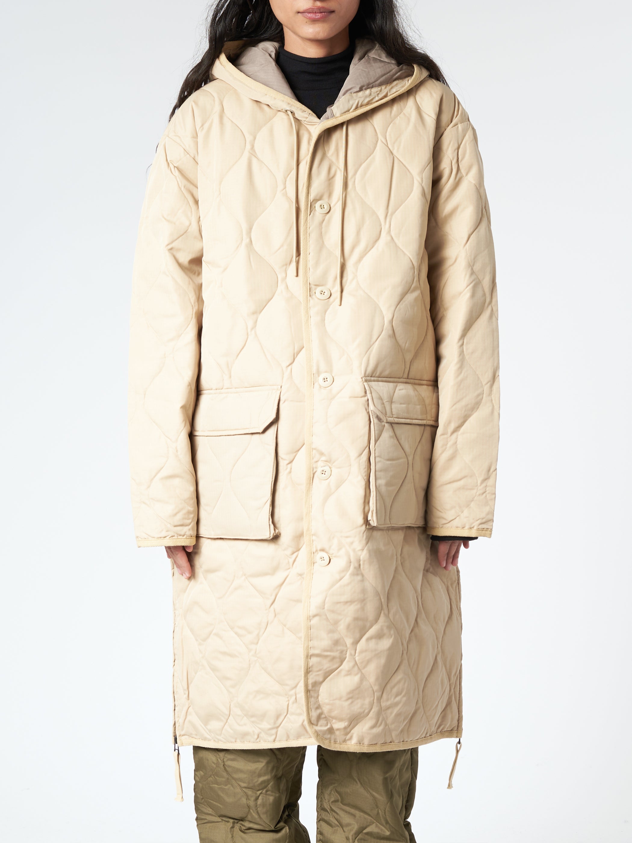 Military Hood Long Down Coat