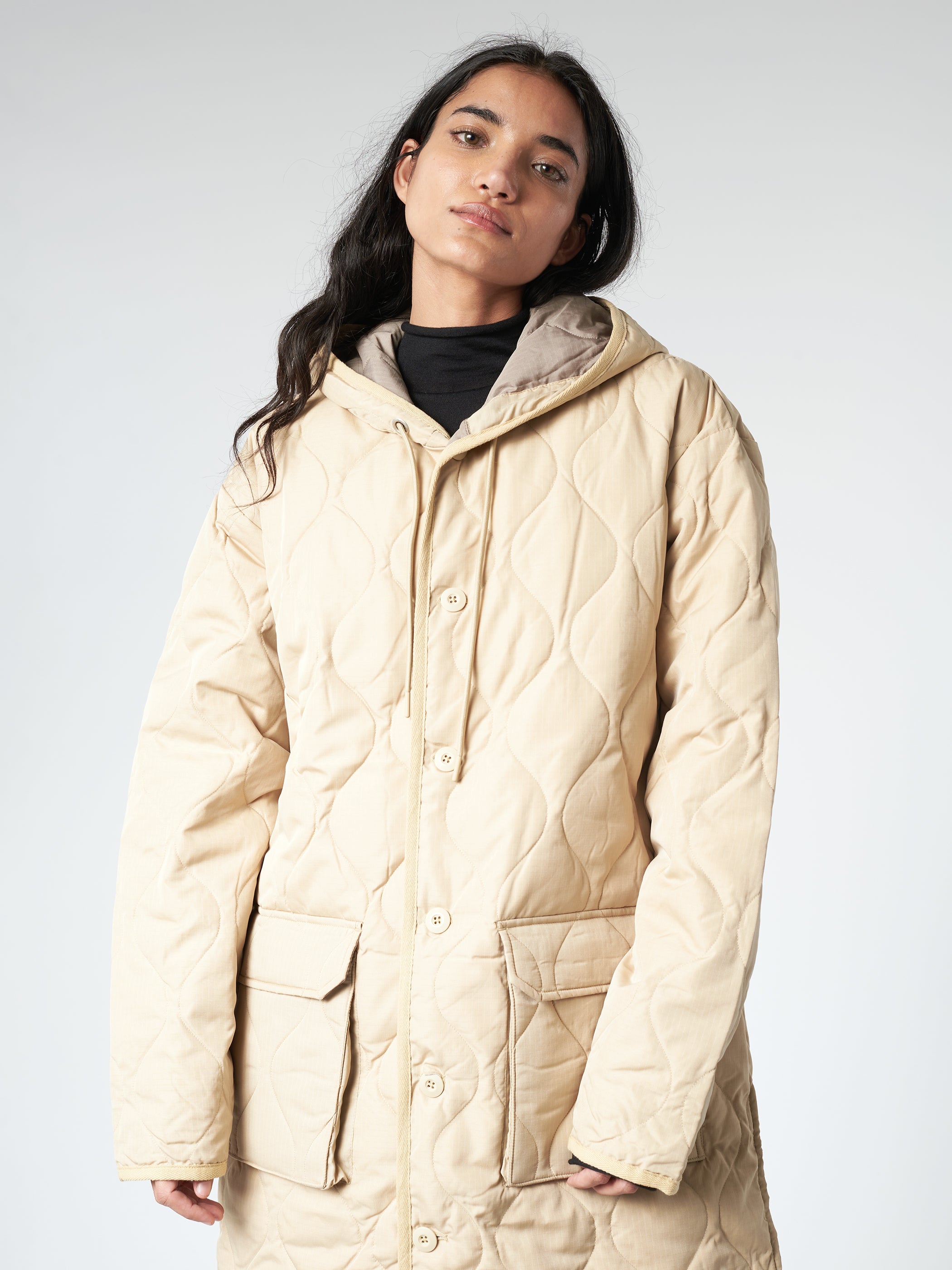 Military Hood Long Down Coat