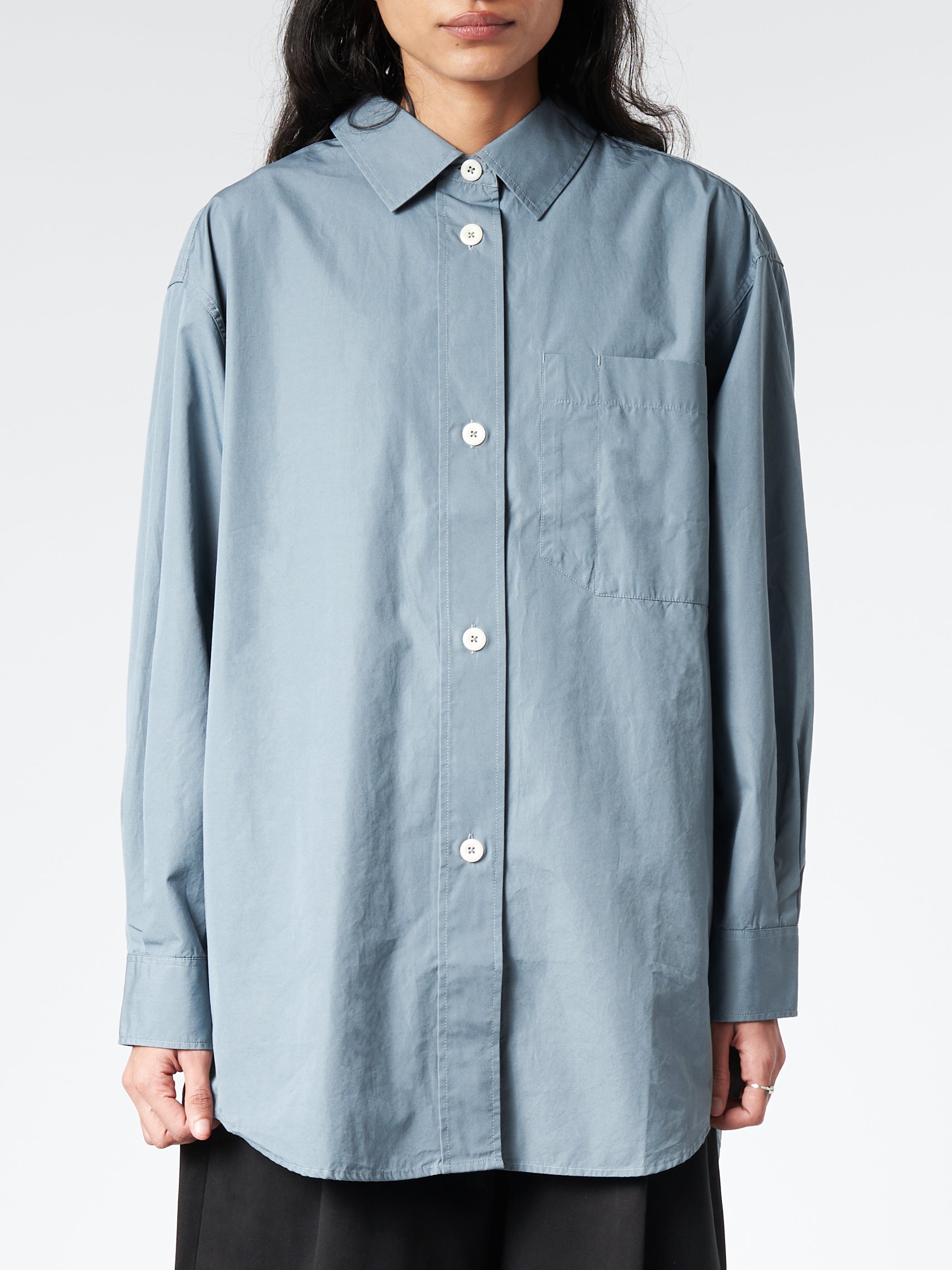 Margaret Howell - MHL Oversized Painters Shirt in Dusty Blue