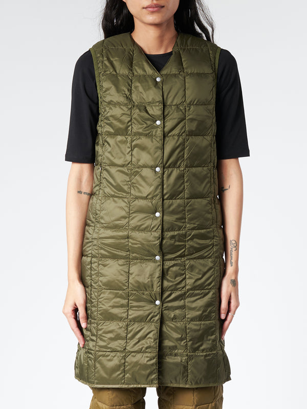 Knee length down outlet vest