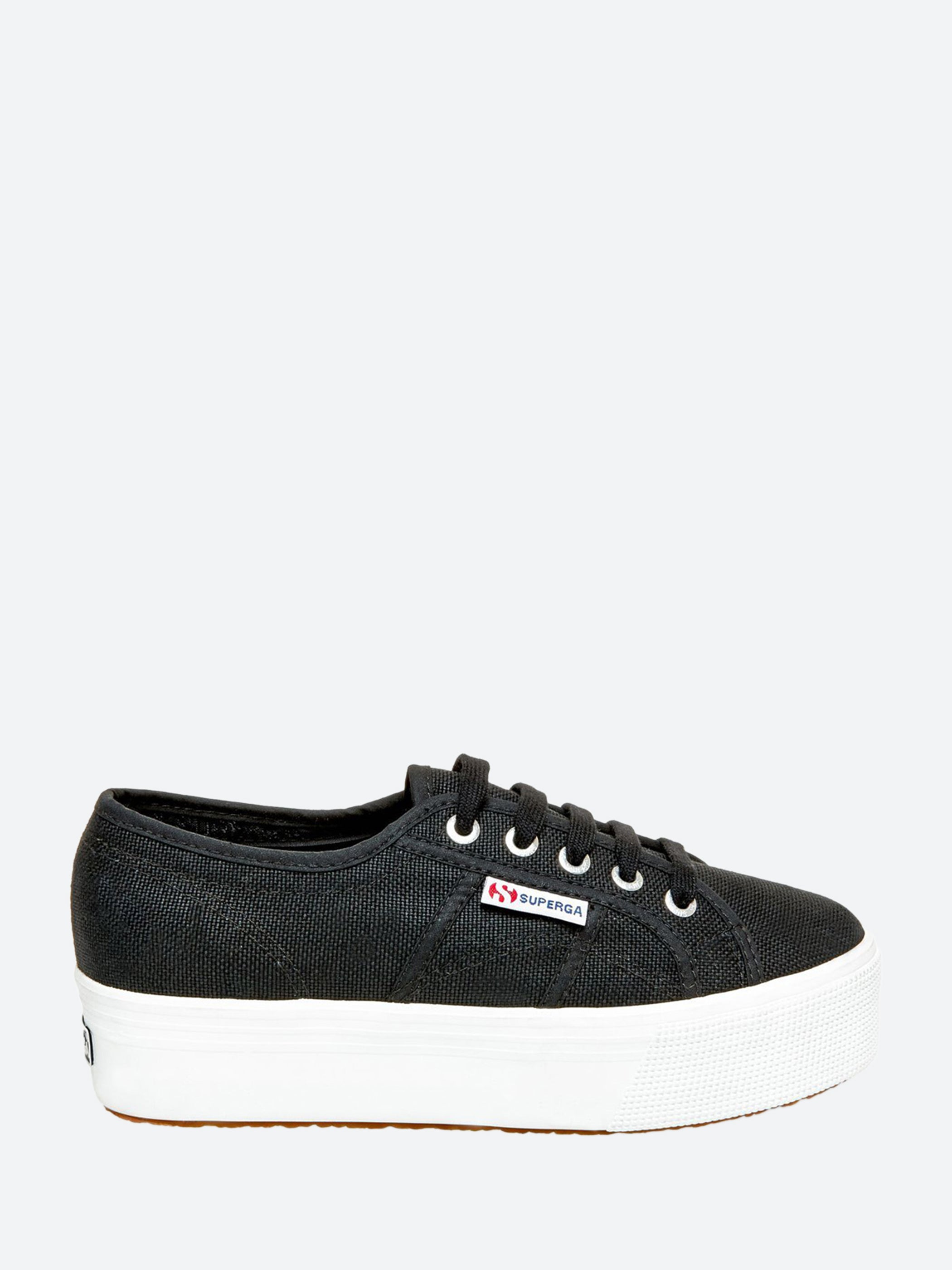 Black and white superga fashion platform