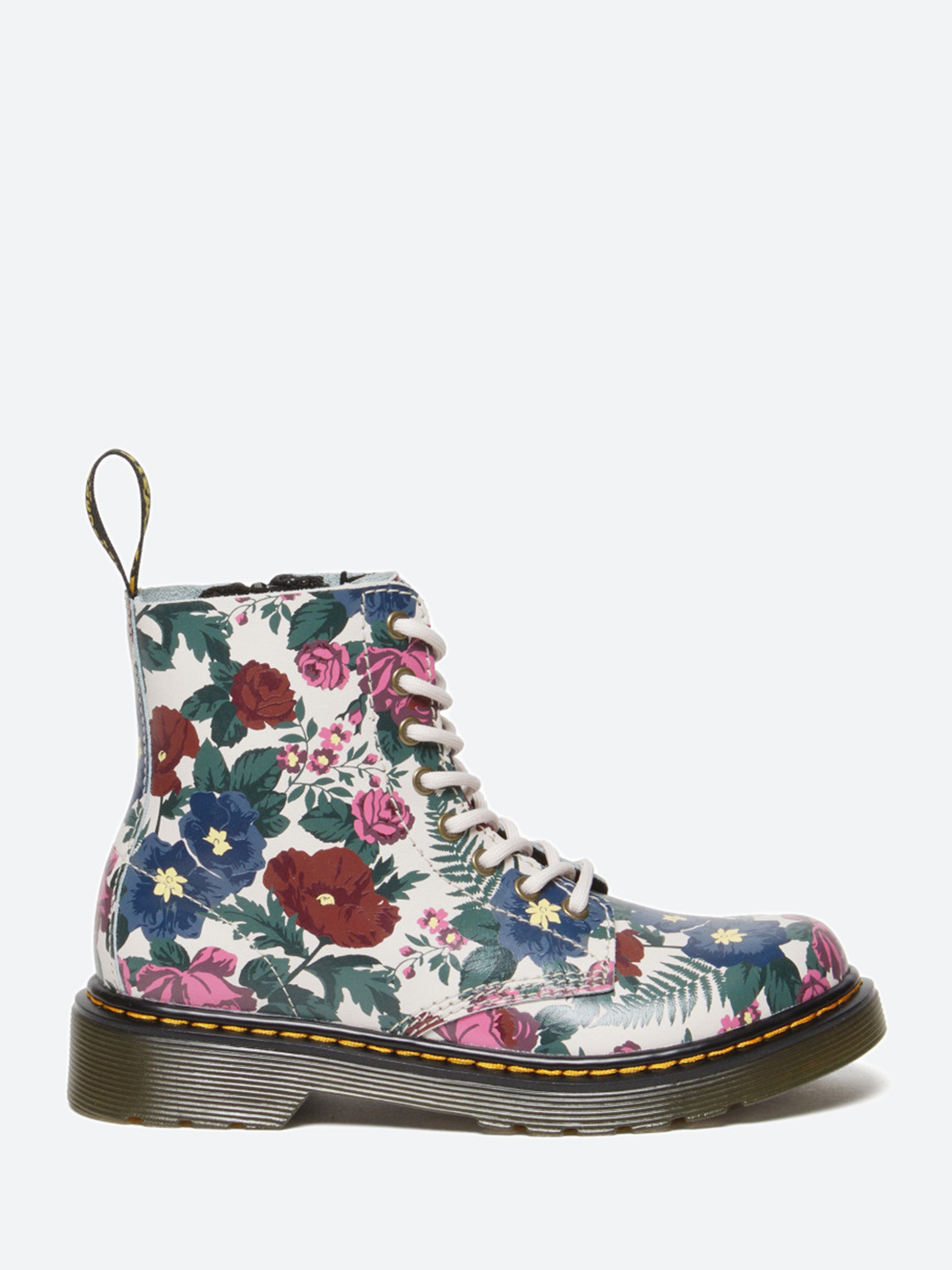 Doc martens white floral boots best sale