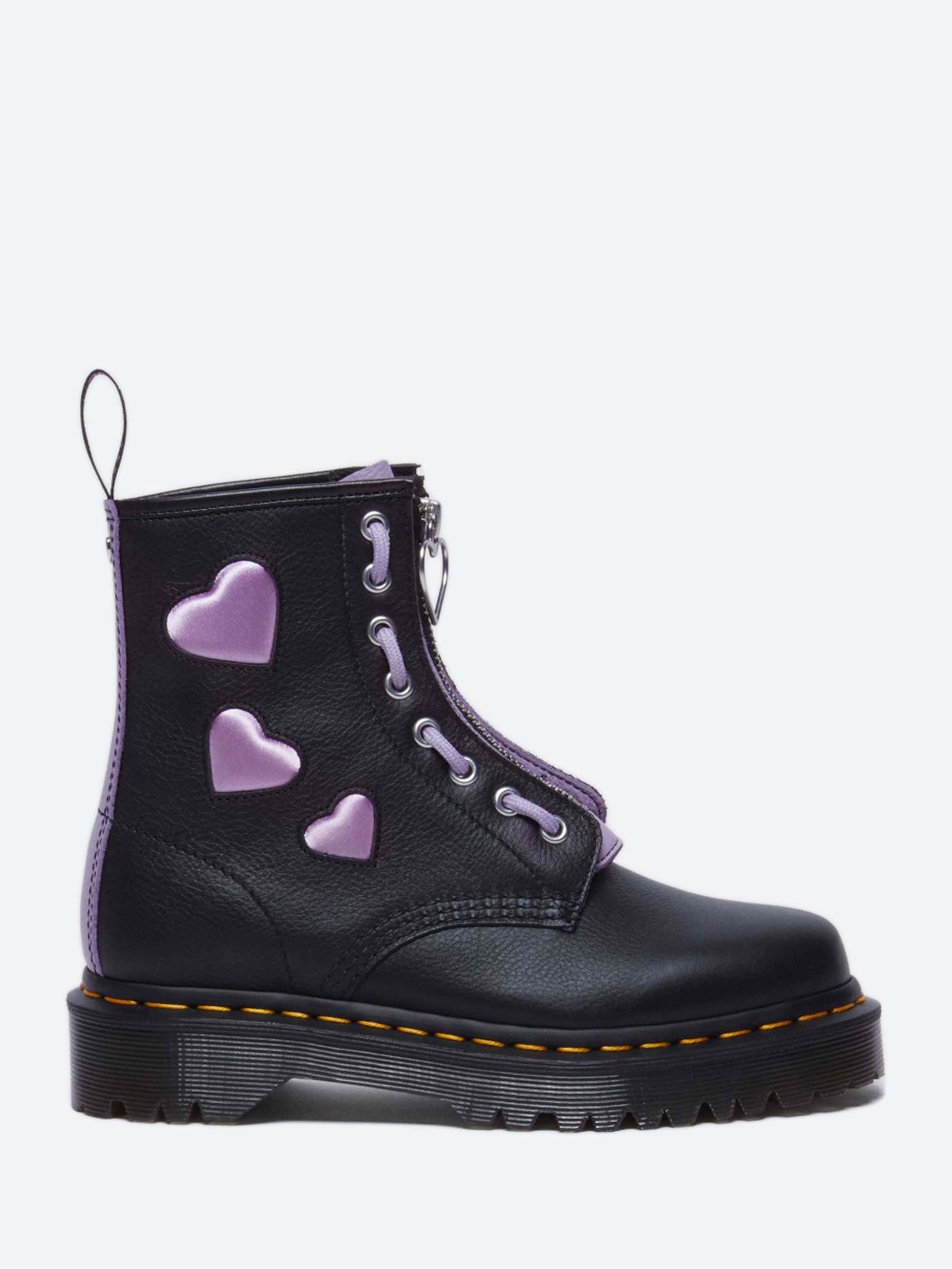 Dr. Martens Black 1460 Zip Heart Boots