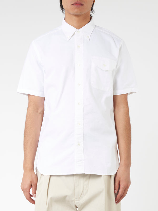 Beams Plus - Oxford Short Sleeve Button-Down Shirt in White – gravitypope