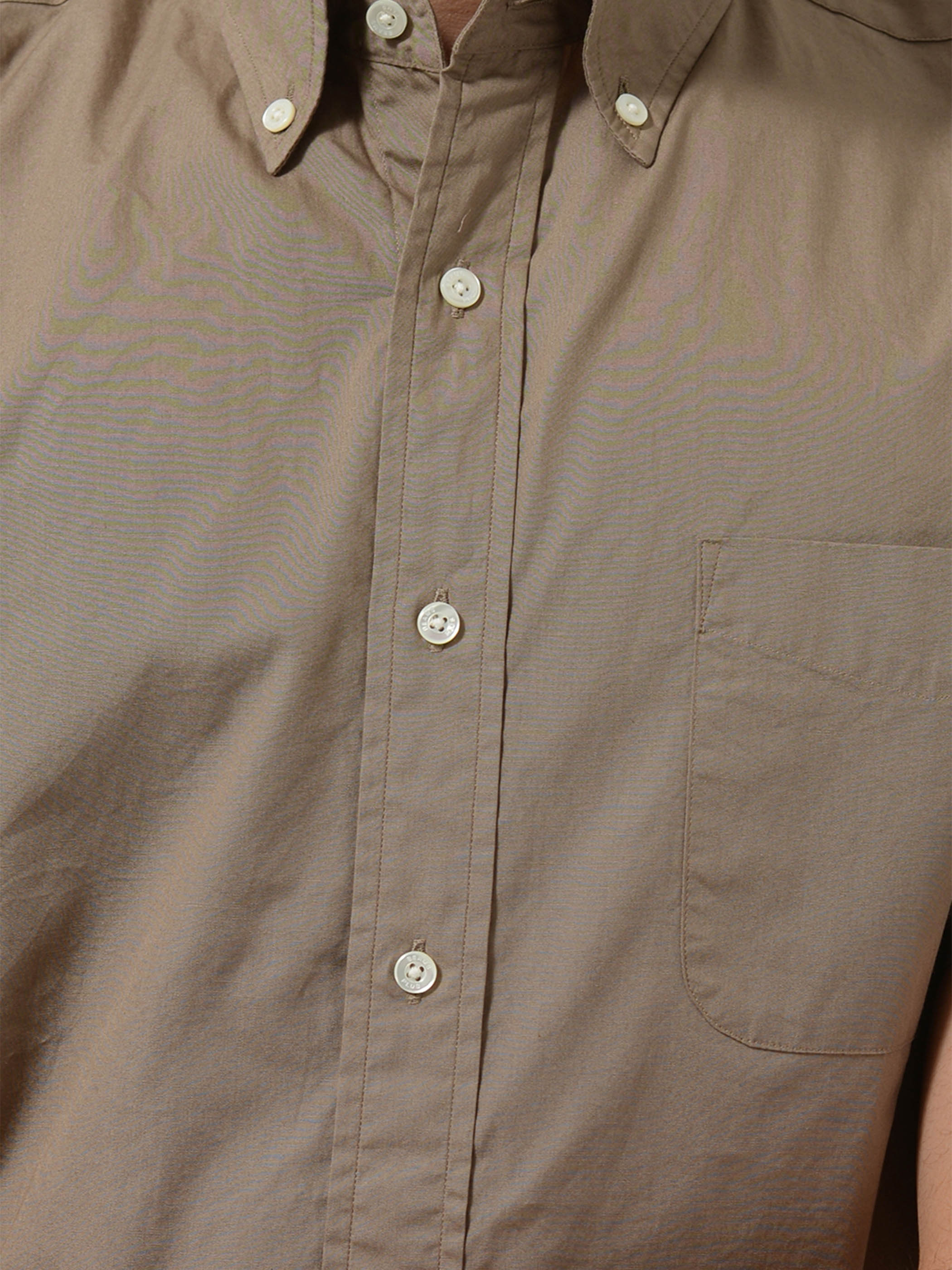 Color Broad Short Sleeve Button Down Shirt