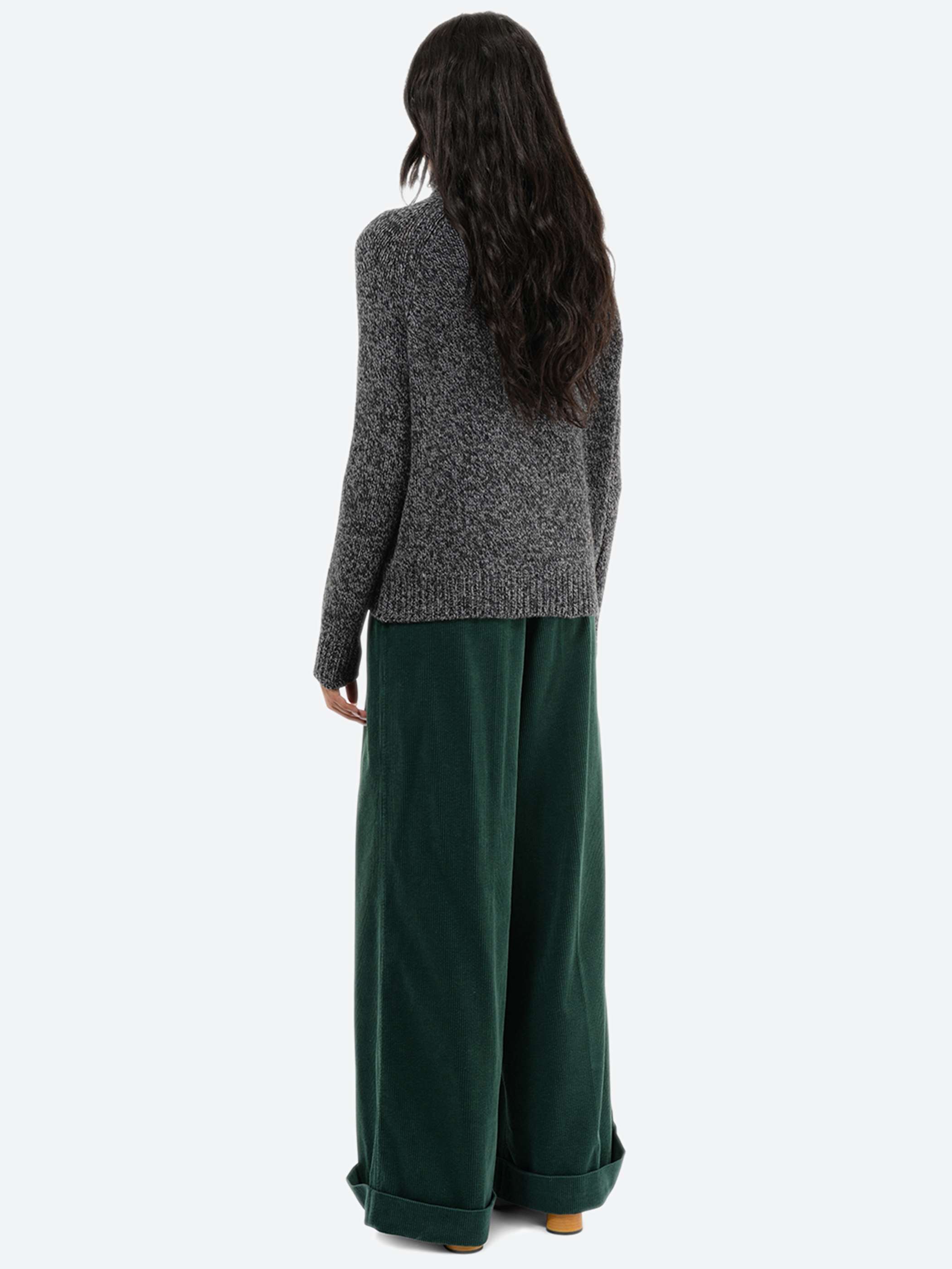 Shetland Wool Mouliné Turtleneck