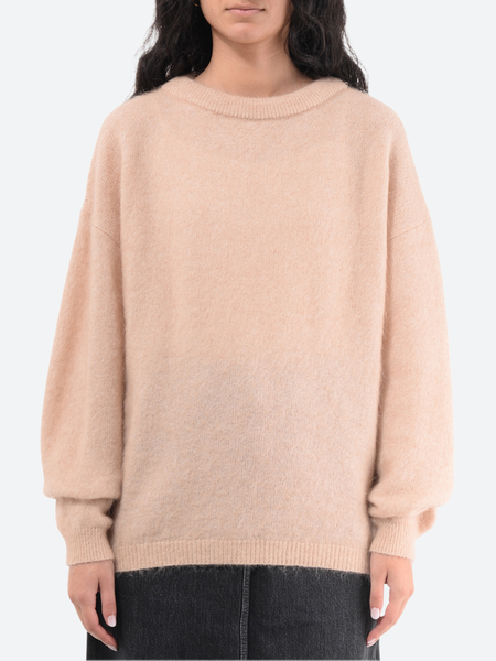 Acne Studios Dramatic Crew Neck Jumper in Warm Beige gravitypope