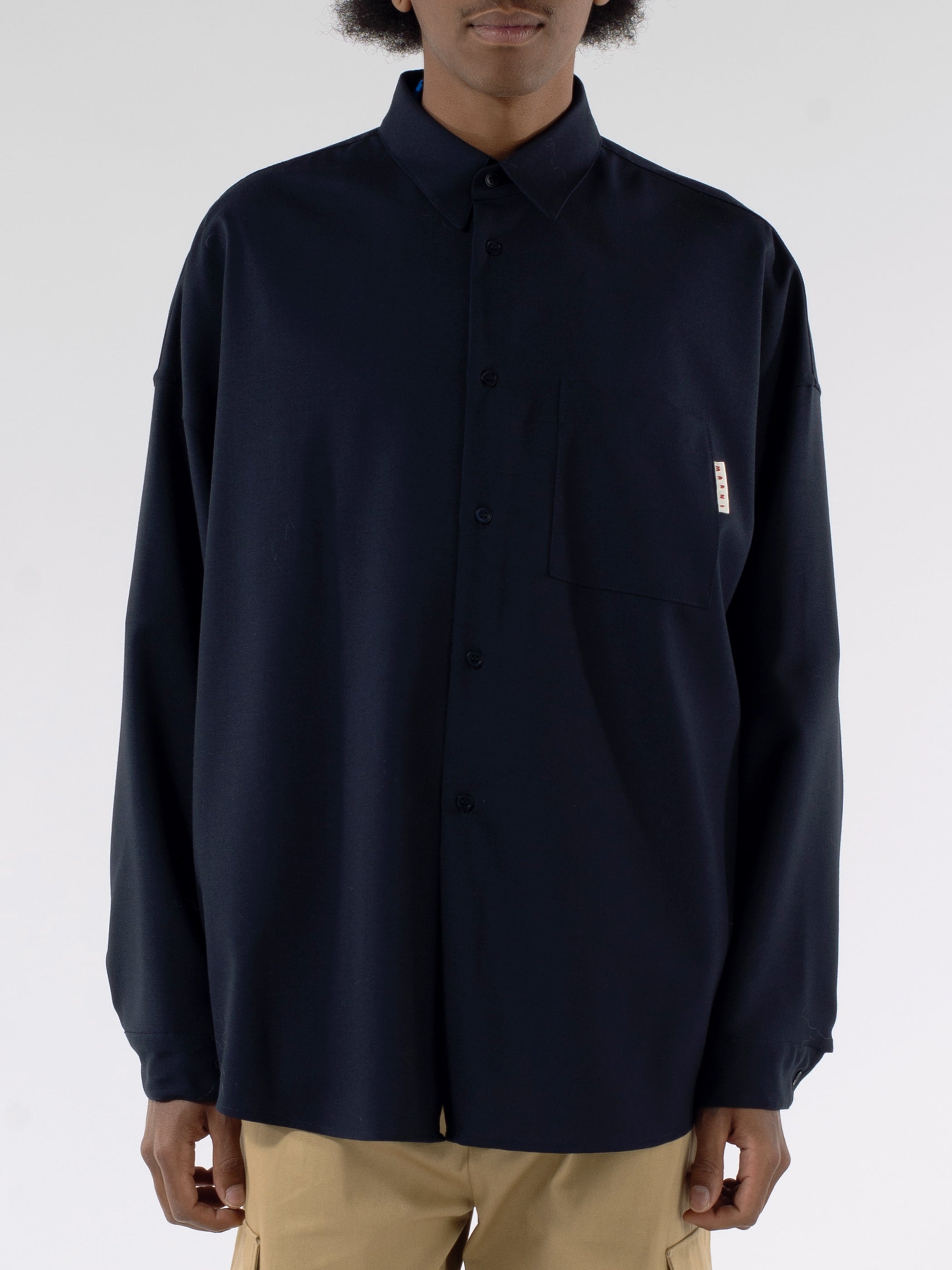 Marni - Tropical Wool Shirt in Blue Black – gravitypope