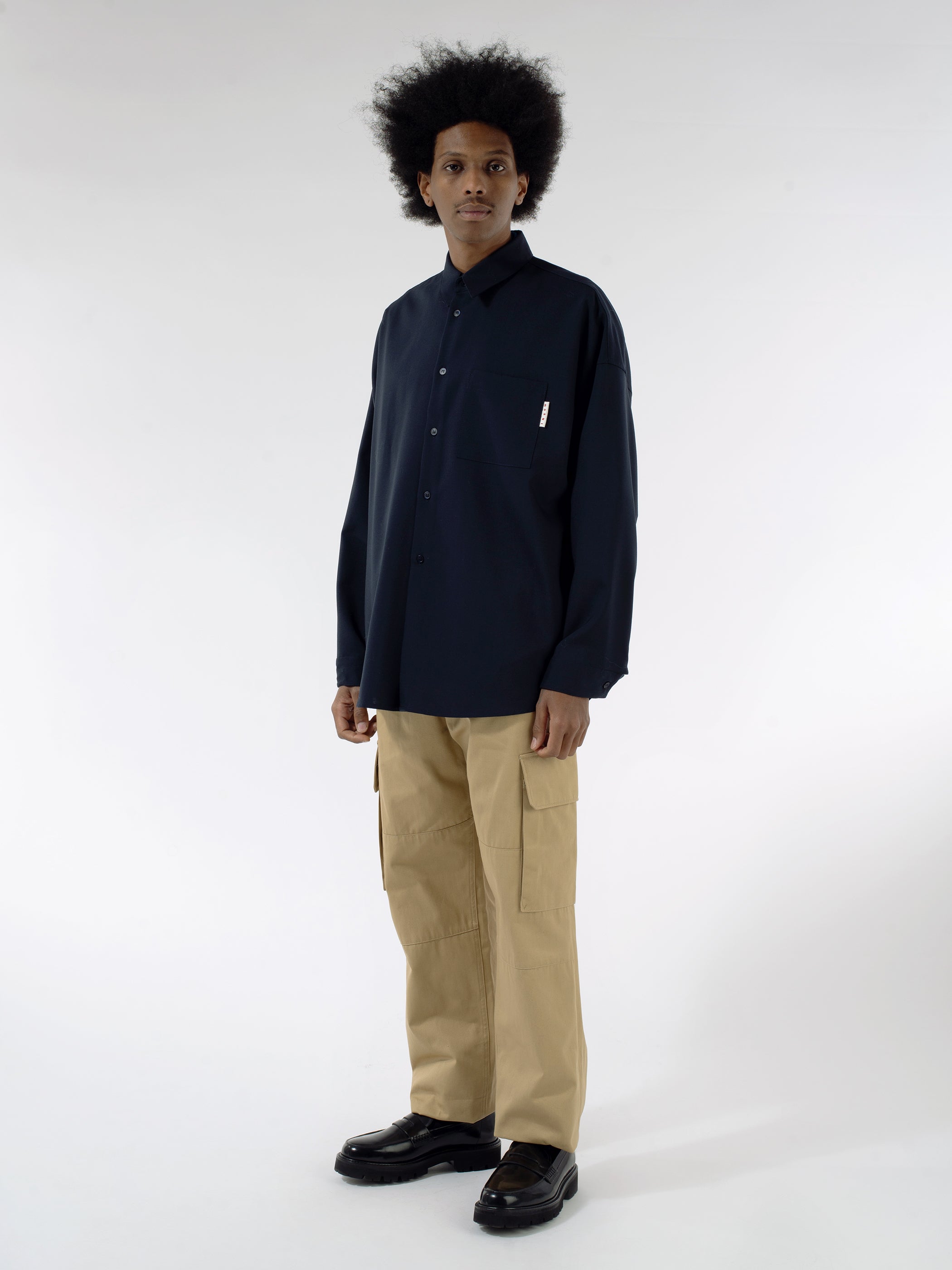 Marni - Tropical Wool Shirt in Blue Black – gravitypope