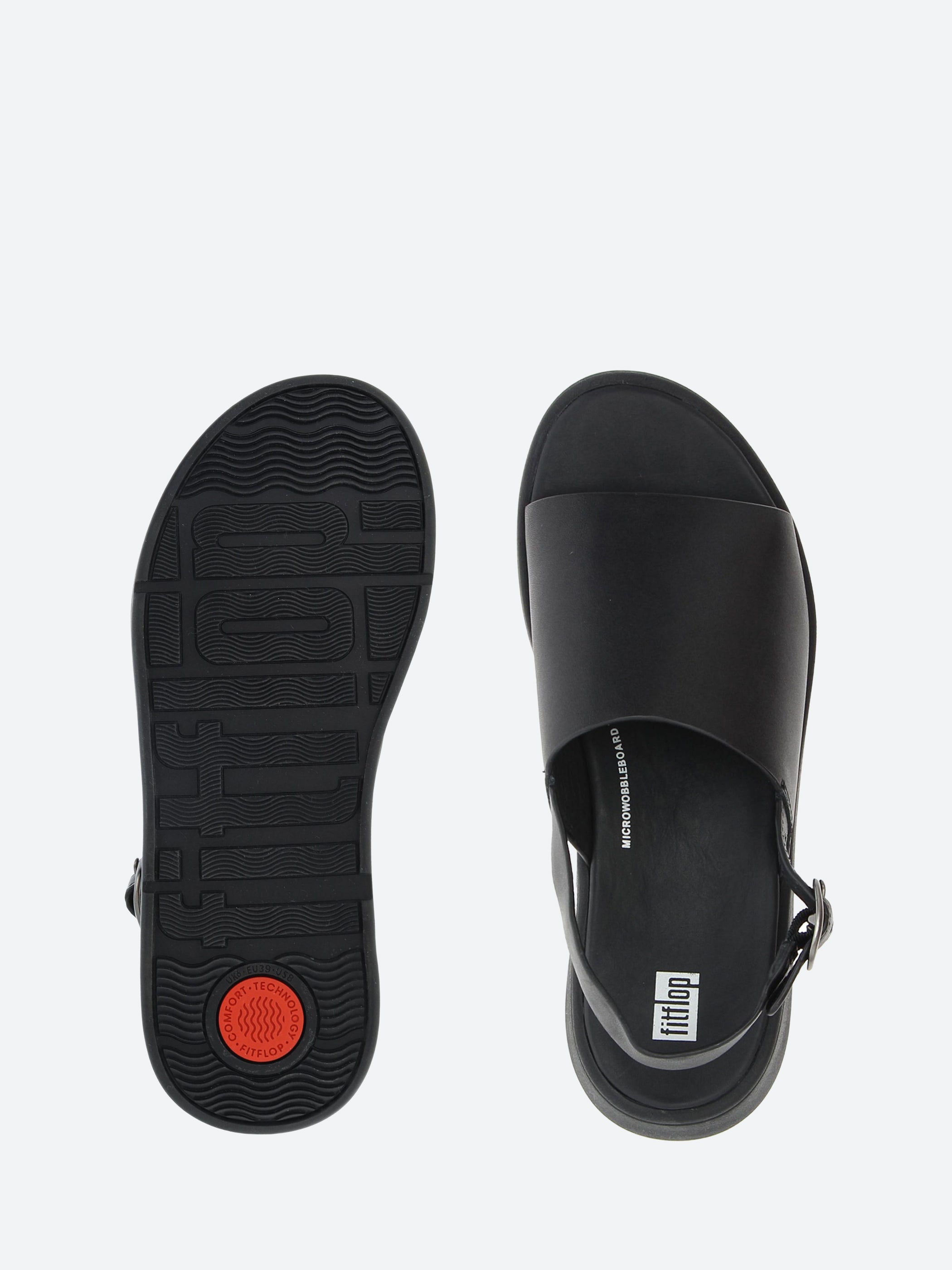 Buy F-MODE LEATHER FLATFORM CROSS SLIDES Online | Fitflop