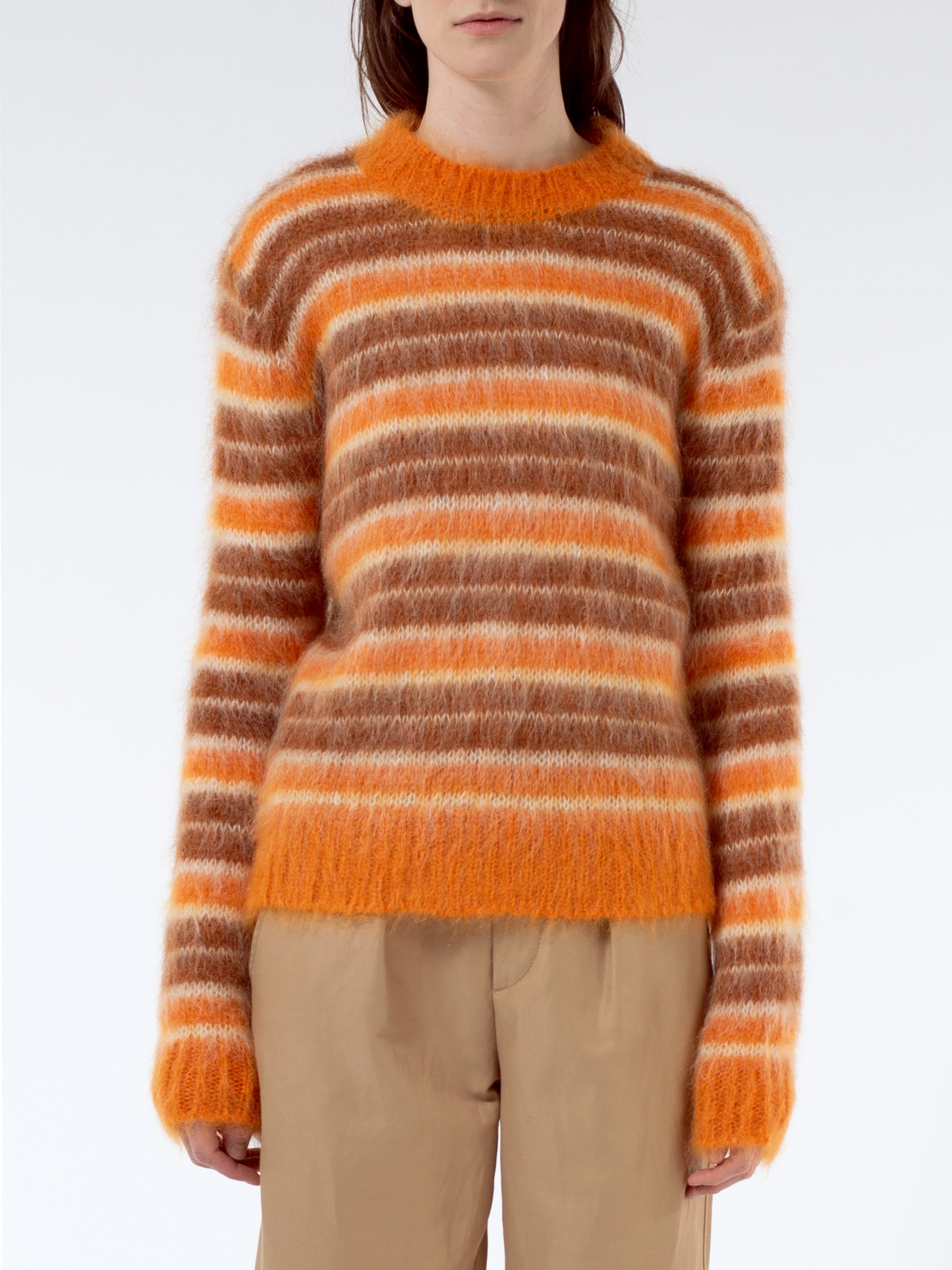 Marni - Striped Mohair and Wool Sweater in Clay – gravitypope