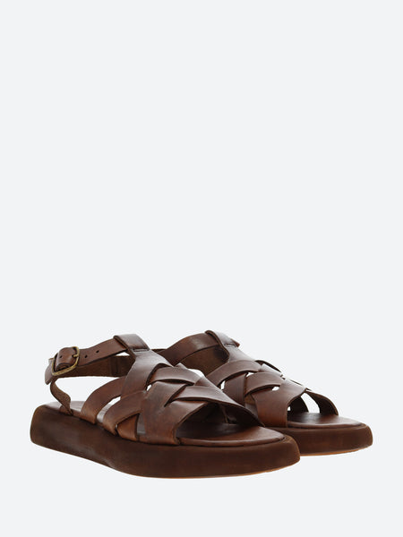 gravitypope - Oretta Woven Leather Sandal in Mogano T.Capo (Brown)