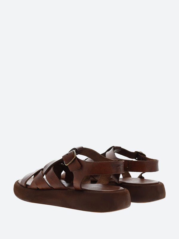 gravitypope - Oretta Woven Leather Sandal in Mogano T.Capo (Brown)