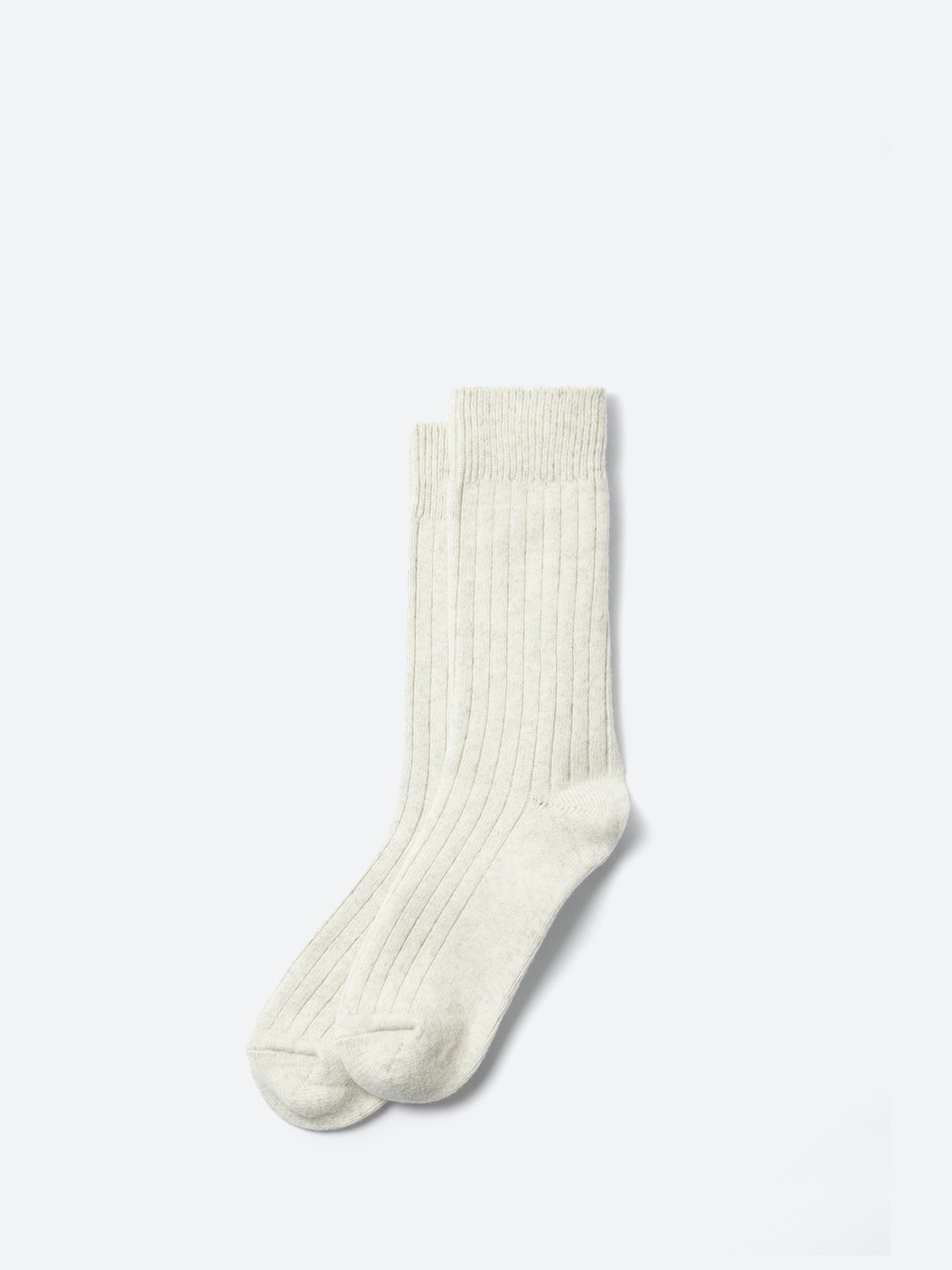 Cotton Wool Ribbed Crew Socks