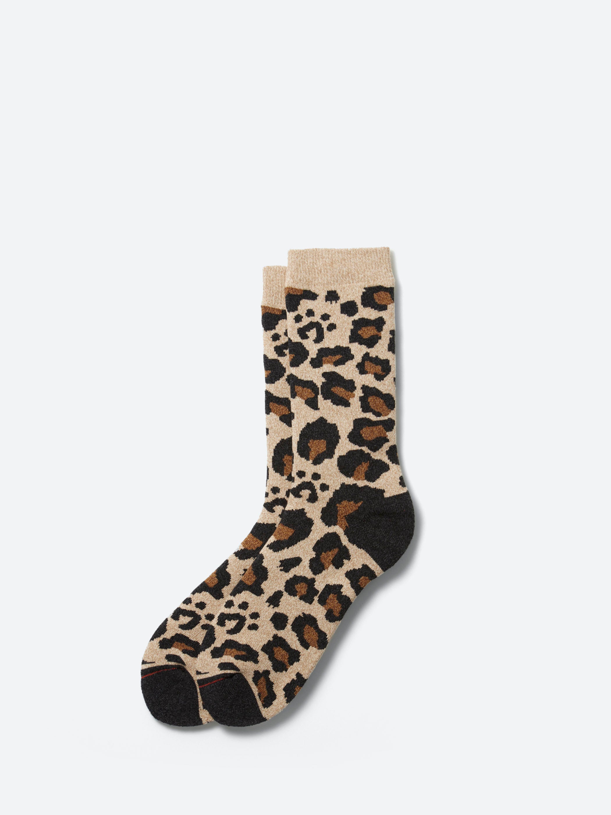 Pile Leopard Crew Socks